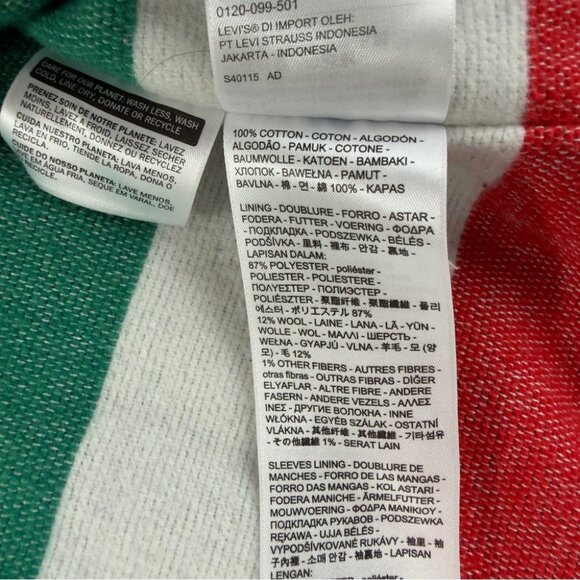 Levi's x Hudson's Bay Women's Sz S Reversible Blanket Lined Stripes Denim Jacket - Picture 13 of 15